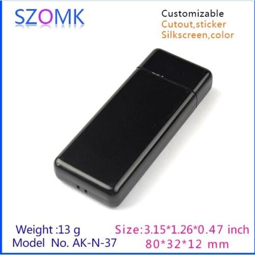 Hot selling small plastic usb stick enclosure (4 pcs) 80*32*12mm 2015 new diy plastic boxes, usb stick shell box