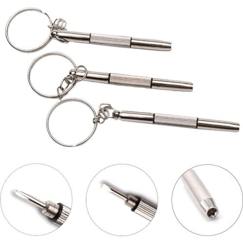 1PC Multifunction Eyeglass Screwdriver Sunglass Repair Kit 3 in1 with Keychain Professional Hand Tools Popular Watch Hot Sale