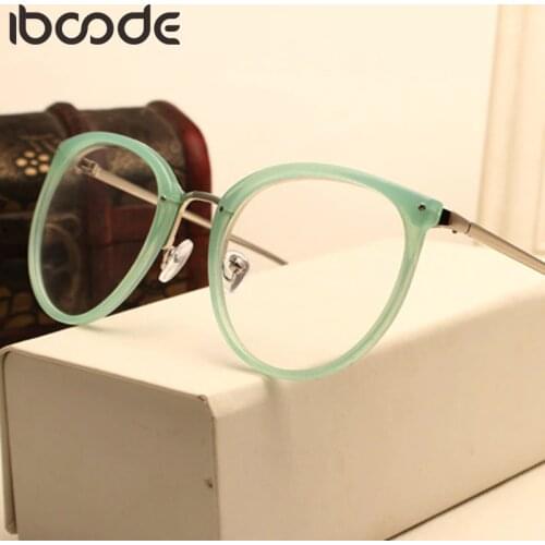 Iboode Fashion Glasses Transparent Clear Lenses Eyeglasses Women Men Vintage Metal Frame Spectacle Plain Mirror Goggle