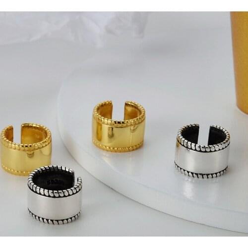 ONLY 1PC (No pierced) Men Women Authentic 925 Sterling silver Glossy &Twisted Pattern Rounded CLIP Earrings jEWELRY TLE965