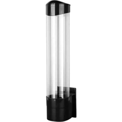 Organizer Wall Mounted Hotel Storage Rack Paper Cup Dispenser Holder Container ABS Automatic Self Adhesive Transparent Tube