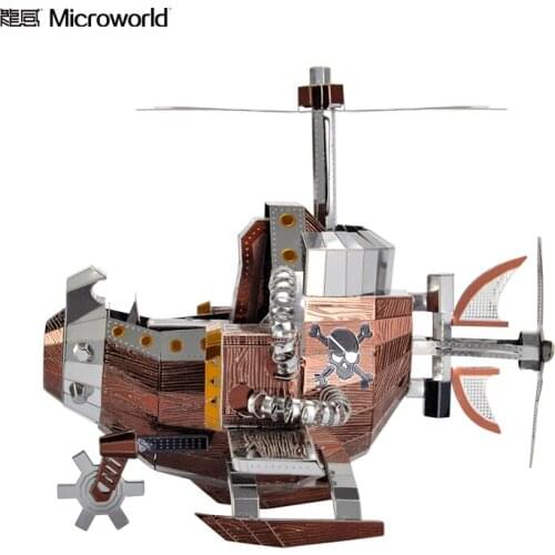 2020 new Microworld 3D DIY Metal Puzzle Field Rescue Aircraft model Educational Puzzle laser cutting Gifts Toys For Children