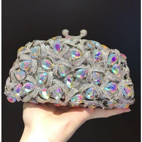 New Ladies crystal Evening Bags Wedding Party clutch Chain Shoulder Bag Diamonds Rhinestones Womens Pouch Evening Bags Handbags