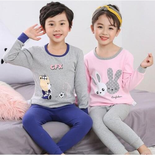 New Autumn Childrens Pajamas Sets Boys Sleepwear Baby Girl Clothes Cartoon Pyjamas Kids T-shirt+shorts Pijamas Cotton Nightwear