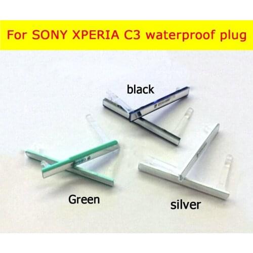 New Genuine USB Charging Cover +Sim & Micro SD cover for Sony xperia C3 S55T S55U USB & Micro SD Dustproof Plug & Port Dust Plug