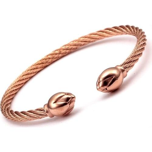 Luxury Braided Stainless Steel Open Cuff Bangles Men Women Jewelry Vintage Lotus Style Chain Link Charm Sporty Bracelets