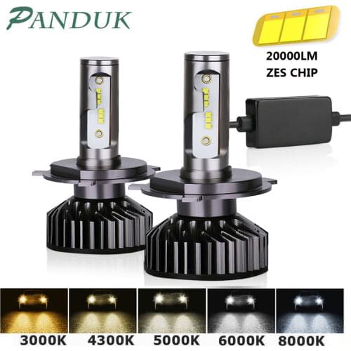 PANDUK H7 LED H4 ZES 20000LM 80W Canbus H11 H8 H1 9005 HB3 9006 HB4 LED HB3 LED Headlight Bulb Led for Car Lights 6000K 12V