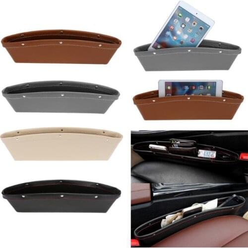 Hot Sale 1pcs Car Slit Box Organizer PU Leather Catch Catcher Caddy Car Seat Gap Pocket Storage Glove Slot Storage