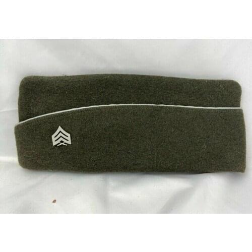 Tomwang2012. Ww2 Us Army OfficerS Garrison Cap Hat Marine Corps Sergeant Insignia Rank silve