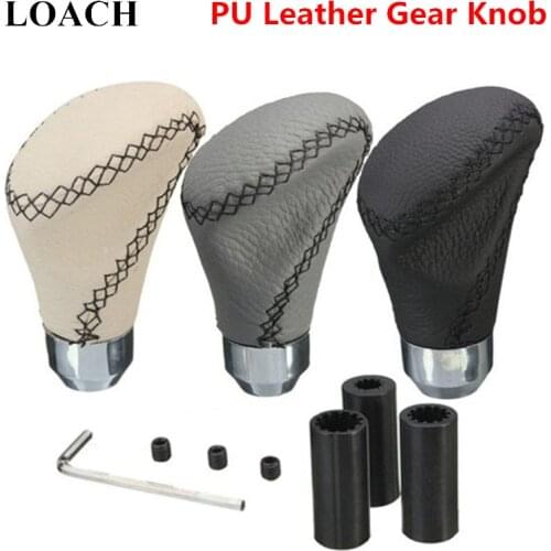 PU Leather AT MT Auto Universal Car Gear Shift Knob POMO Lever Stick Headball Arm Pen MOMO Vites Topuzu M8*1.25 M10*1.25 M10*1.5