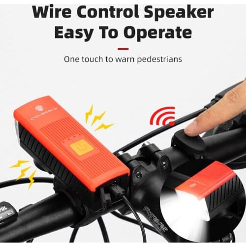 Bike Light Waterproof MTB Bicycle Horn Light Lamp USB Charging LED Safety Warning Cycling Tail Light Bicycle Accessories