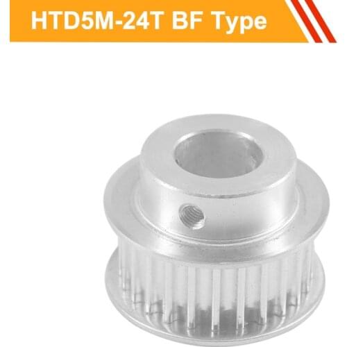 HTD5M Timing Belt Pulley 5M-24T Toothed Pulley Wheel 16mm/21mm Belt Width 6/6.35/8/10/12/19/20mm Bore Timing Pulley