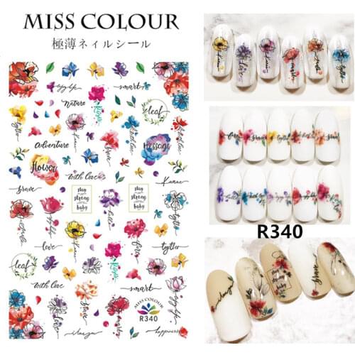 1pc Florals Design Nail Art Sticker Collection Manicure Back Glue Decal Sliders for Women Nails Spring Summer Decoration Tattoo