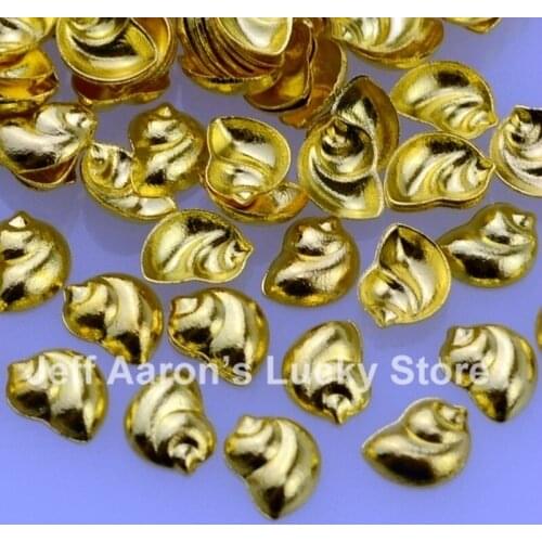 100PCS 3D Metal Nail Art Decoration Accessories Gold Silver River Snail Shell Nail Supplies Tools