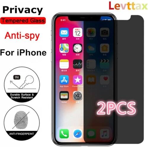 2pcs For iphone 12 Anti Peep Tempered Glass For iPhone 11 Pro Max 8 7 6S Plus Privacy Screen Protector For iPhone X XS Max Glass