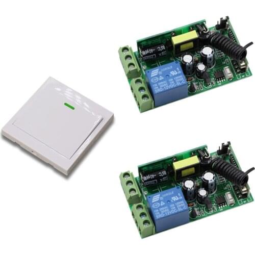 AC85V-250V 1CH Wireless Remote Control Switch System Receiver+Wall Panel Remote Transmitter Sticky Remote Smart Home Switch