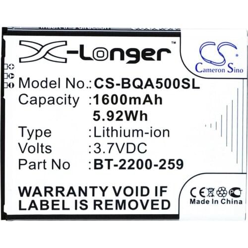 Cameron Sino 1600mAh battery for BQ Aquaris 5.0 B22 BT-2200-259 Mobile, SmartPhone Battery