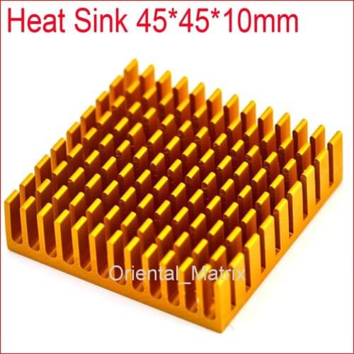 Free Shipping 5pcs 45*45*10mm HeatSink Heat Sink Radiator Small Radiator - Golden
