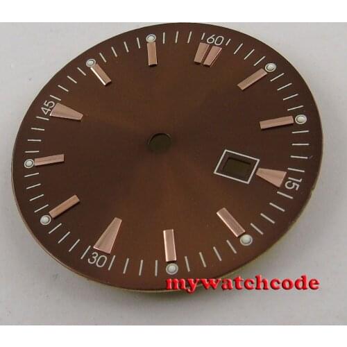 34.8mm black Watch Dial for date window Mingzhu 2813 4813 Movement D42