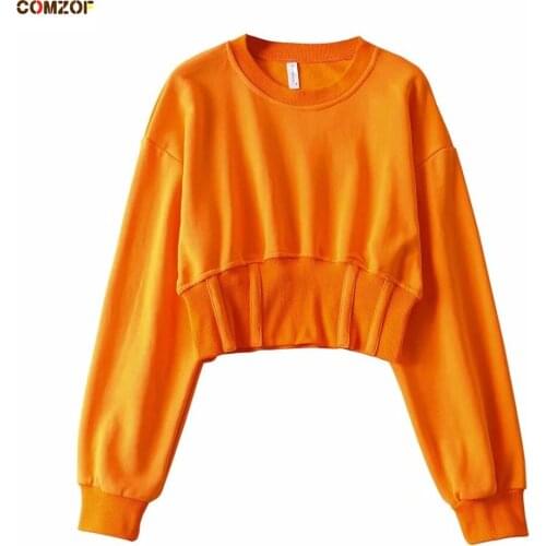 Женские короткие толстовки COMZOF China At AliExpress