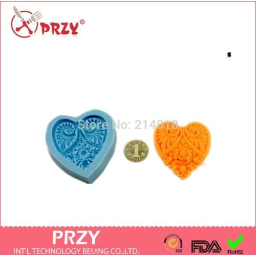 Heart-shaped Flowers Modelling Fondant Molds Fondant Cake Decoration Mold Wholesale Chocolate Silicon Moulds Silicone Rubber