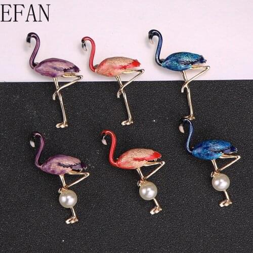 EFAN Flamingo Brooches For Clothes