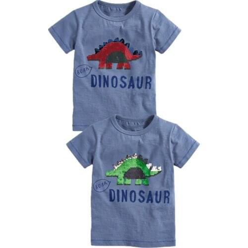 2020 Boys T Shirt Dinosaur Clothes Color Change T-shirt Kids Tshirt Summer Top Meskie Kid Clothes Enfant Tee Shirt Boy Tshirts