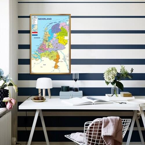42*59cm The Dutch Netherlands Political Map Wall Art Poster Canvas Painting Office School Supplies Living Room Home Decoration
