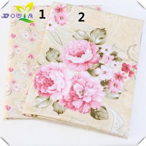 Cotton twill fabric printing peony flower bed linen quilt pillow curtain tablecloth handmade cloth cotton fabric