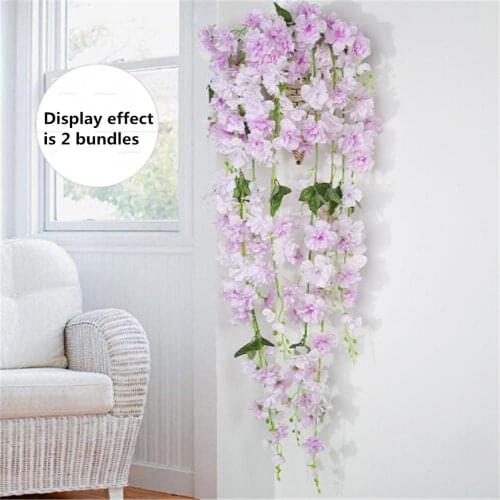 Artificial Fake Silk Flower Vine Garden Decoration Hanging Garland Plant Artificial Plants Home Garden Wedding Decor