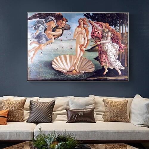 Birth Of Venus Canvas Paintings Reproduction On The Wall Classical Famous Wall Art Canvas Pictures By Botticelli For Living Room