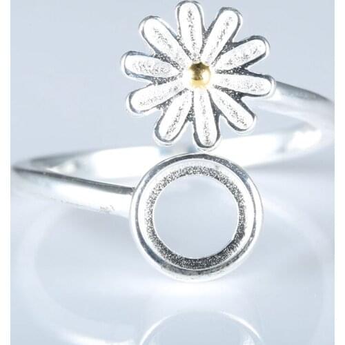 Semi Mount Ring Setting Silver 925 Sterling Women Ring fit 6X6mm Round Cabochon Amber Opal Garnet Christmas Valentines day Gift