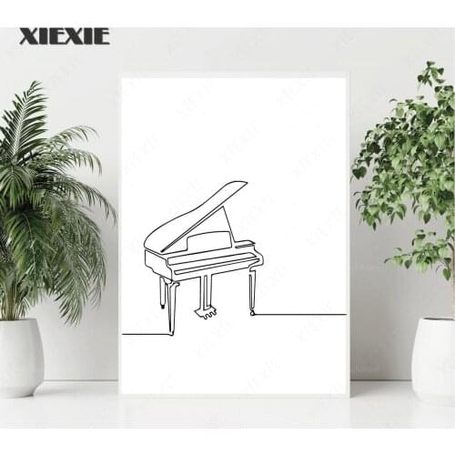 Line Art Paintings Black White Art Instruments Music Posters Music Wall Paintings Minimalist Wall Art Canvas Painting Home Decor