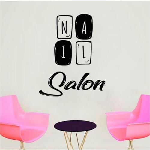 Nail salon Sign Wall Stickers Nails Store Logo Art Mural Wall Decals Manicure Window Sticker Beauty Salon Art Design Decor H915