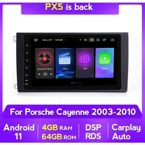 MEKEDE8" 4+64G For Porsche Cayenne 2003-2010 Auto radio Car Android 11 Gps Multimedia BT Navigation Stereo Head Unit RDS