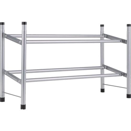 Metal Shoe Rack 2-Tier Shoe Organizer Shelves Space Saving Adjustable Large Capacity Telescopic Shoe Shelf