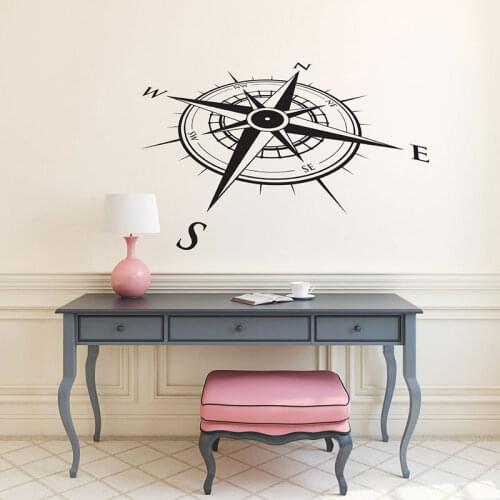Nautical Home Decor Compass Wall Sticker Vinyl Art Interior Decoration Living Room Bedroom Bathroom Nursery Window Decals S243