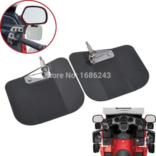Motorcycle 1 Pair Black Air Wing Deflector Windshield Mirror Mount Fits For Honda GL1800 2001-2016 2017 F6B 2013-2017 2014 2015