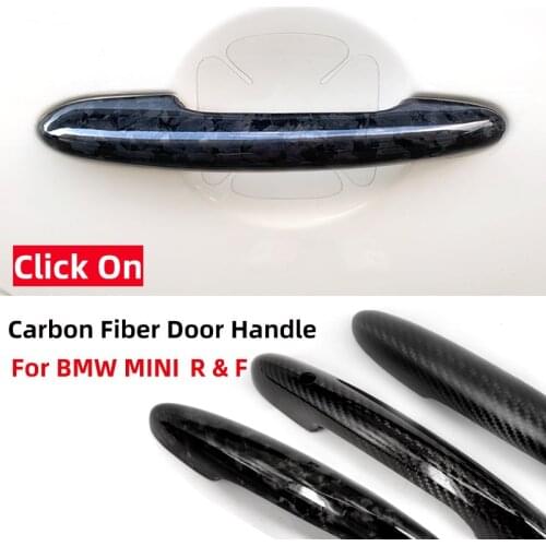 Real Forged Carbon Fiber Material Door Handle Cover For MINI COOPER R50 R52 R53 R55 R56 R57 R58 R59 R60 R61 F54 F55 F56 F57 F60