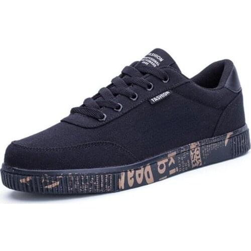 Okkdey 2019 New Spring Autumn Canvas Shoes Men Fashion Low top Black Men Shoes Comfort Light Lace up Sneakers Casual Shoes L016