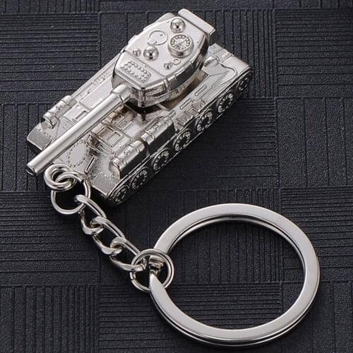 New Fashion Creative Mens Car Pendant Personality Tank World Keychain Waist Hanging metal men women Key holder Ring best gift