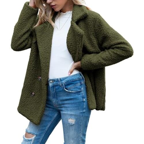 Autumn And Winter Temperament Commuter Suit Lead Long-sleeved Loose Version Double-breasted Cardigan Ladies Jacket DAWQ1