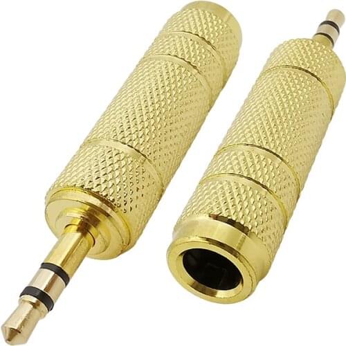 6.5mm Socket Female Jack to 3.5mm Plug Male Stereo Audio Adapter Jack Converter Microphone Audio Earphone Headphones AUX Cable
