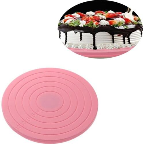 Plastic Cake Turntable Cake Plate Rotating Rotary Table Anti-skid Round Cake Stand DIY Pan Baking Tool