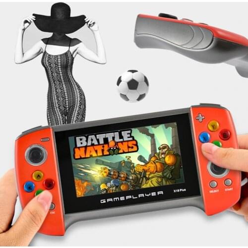 Handheld Game Console X18Plus 4.3inch Large Screen 64-Bit Arcade Game Retro Game Console With 2 Rocker Bars 10,000 classic games