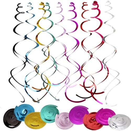 Ceiling Hanging Spiral Pendant PVC Swirl Banner Decorative Garland Kid Birthday Party Decoration Supplies DIY Wedding Room Decor