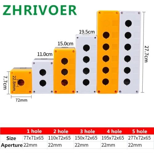 22mm XB2 La38 La37 Installation Aperture Waterproof and Dustproof Button Switch Control Box 1/2/3/4/5 Hole Height 65mm Xal BX