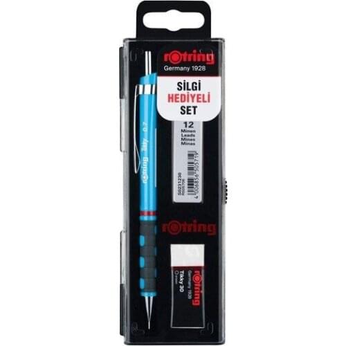 Rotring Tikky School Set 0.7 mm Light Blue Versatile Pencil + Eraser + Nib