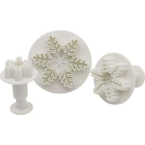 Christmas snowflake cookies biscuit mold fondant sugarcraft plunger cookie cutters Xams Snow cupcake cake decorating tool