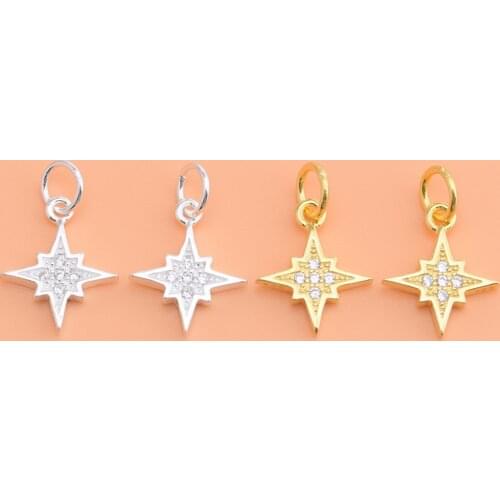 S925 sterling silver micro inlaid zircon accessories cute sparkling star pendant creative handmade jewelry bracelet necklace